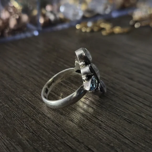 Nicky Butler 925 Sterling Silver Moonstone Blue Topaz Amethyst Ring Sz 7 Vintage - Picture 7 of 16